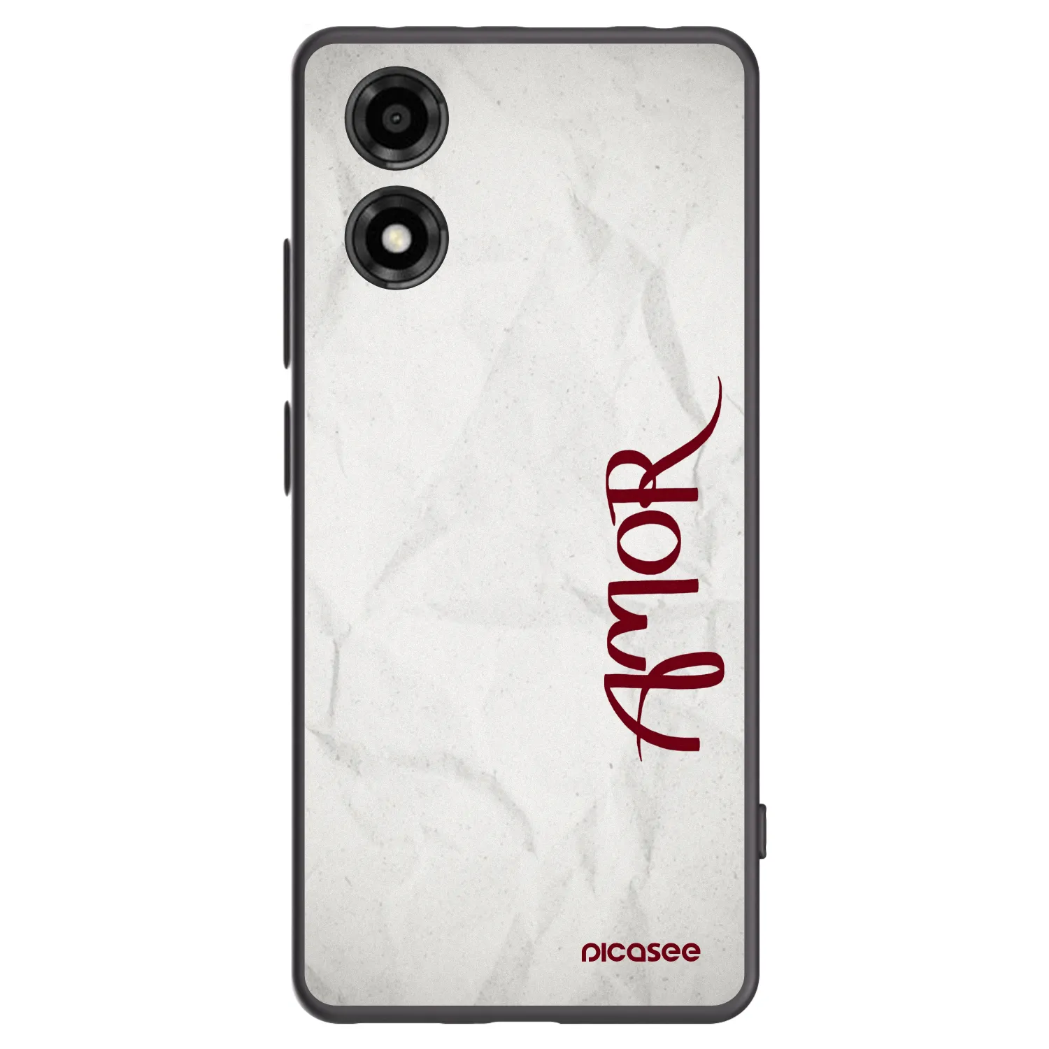 Picasee crna silikonska maskica za Motorola Moto E14 - Amor