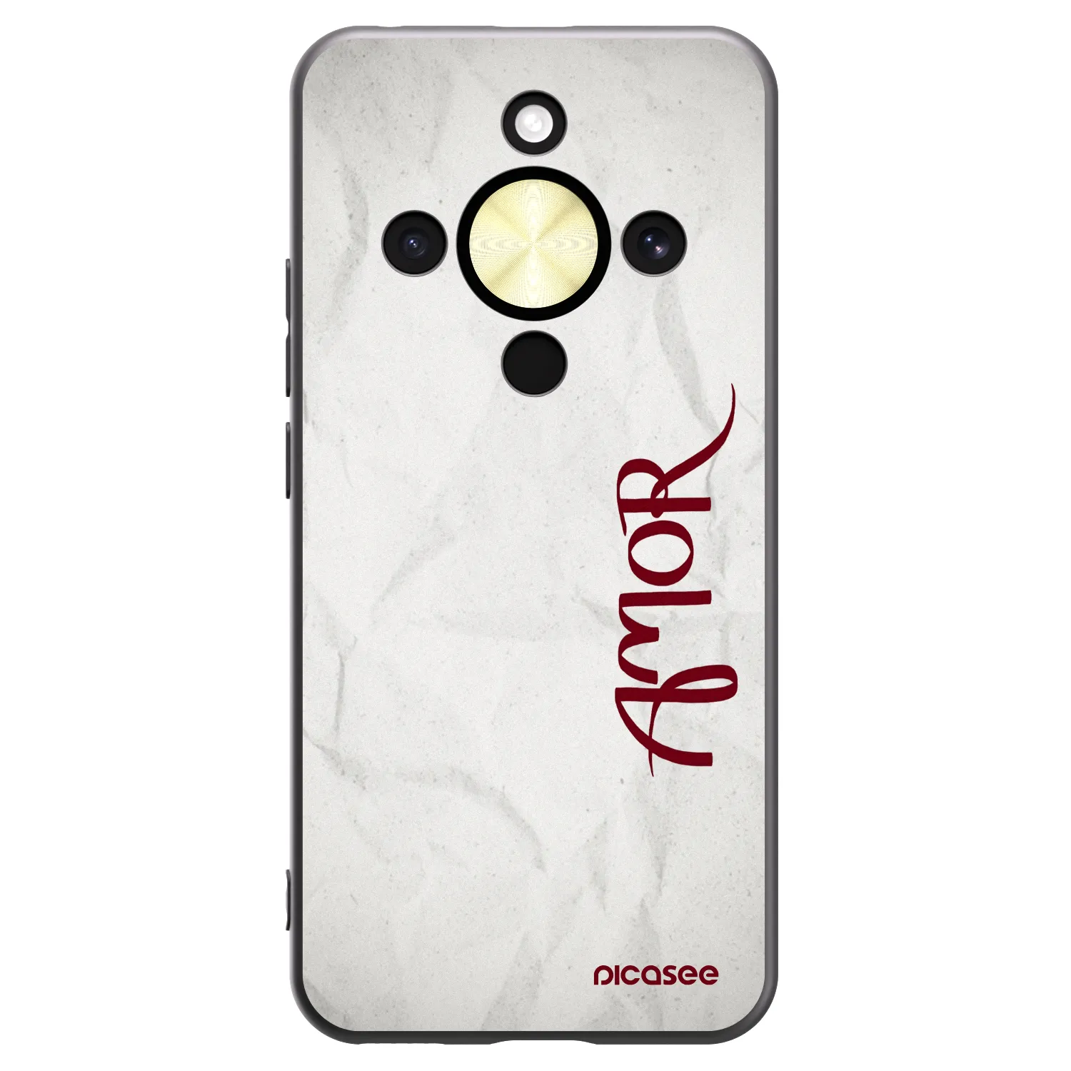 Picasee crna silikonska maskica za Honor Magic8 Lite 5G - Amor