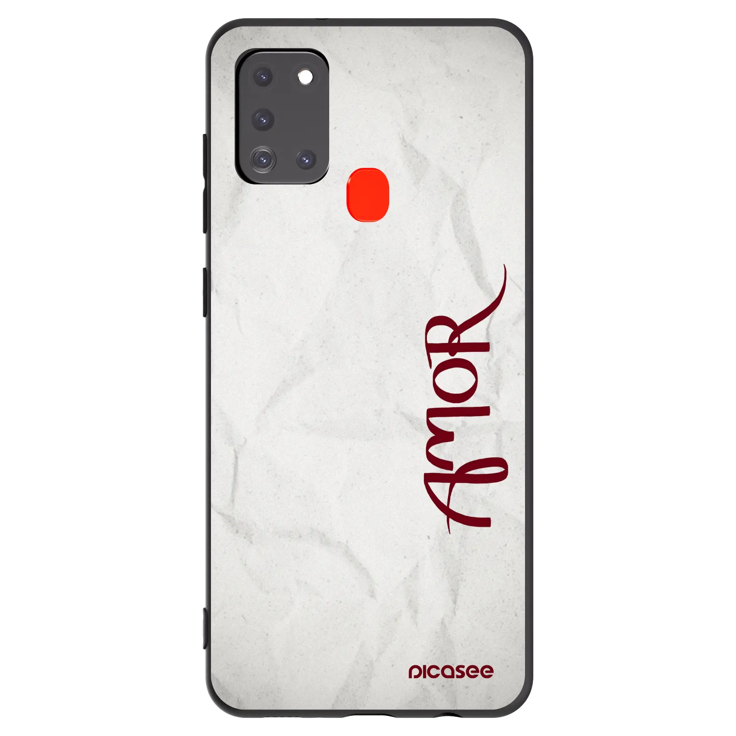Picasee crna silikonska maskica za Samsung Galaxy A21s - Amor