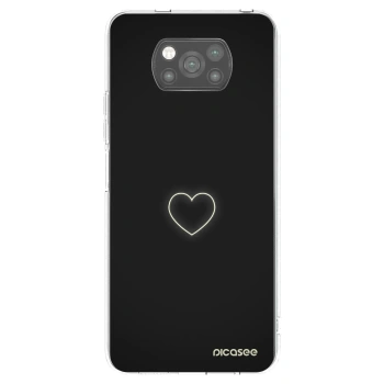 Picasee crna silikonska maskica za Xiaomi Poco X3 - Heart