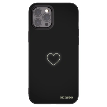 Picasee crna silikonska maskica za Apple iPhone 12 Pro Max - Heart