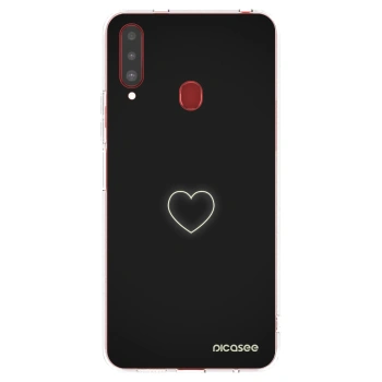 Picasee silikonska prozirna maskica za Samsung Galaxy A20s - Heart