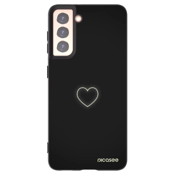 Picasee crna silikonska maskica za Samsung Galaxy S21 5G G991B - Heart