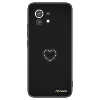 Picasee crna silikonska maskica za Xiaomi Mi 11 - Heart