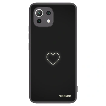 Picasee crna silikonska maskica za Xiaomi Mi 11 Lite - Heart