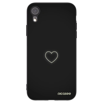Picasee crna silikonska maskica za Apple iPhone XR - Heart