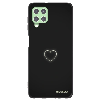 Picasee crna silikonska maskica za Samsung Galaxy A22 A225F 4G - Heart