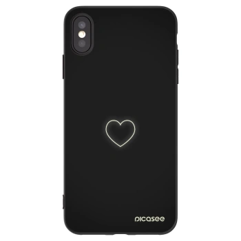 Picasee crna silikonska maskica za Apple iPhone XS Max - Heart