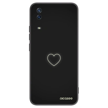 Picasee crna silikonska maskica za Vivo Y11s - Heart