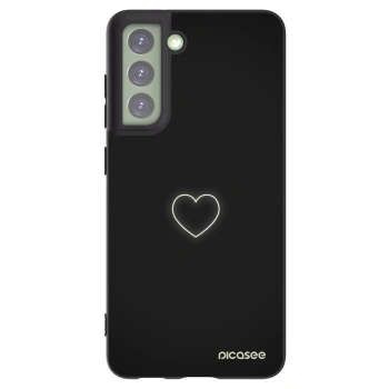Picasee crna silikonska maskica za Samsung Galaxy S21 FE 5G - Heart
