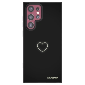 Picasee crna silikonska maskica za Samsung Galaxy S22 Ultra 5G - Heart