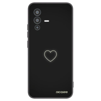 Picasee crna silikonska maskica za Vivo V23 5G - Heart