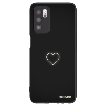 Picasee crna silikonska maskica za OPPO A16s - Heart