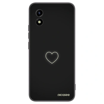 Picasee crna silikonska maskica za Vivo Y01 - Heart