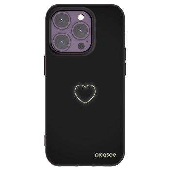 Picasee crna silikonska maskica za Apple iPhone 14 Pro - Heart