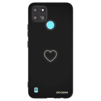 Picasee crna silikonska maskica za Realme C21Y - Heart