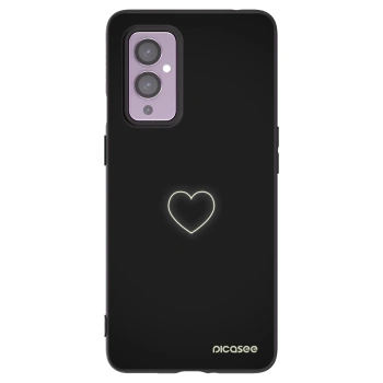 Picasee crna silikonska maskica za OnePlus 9 - Heart