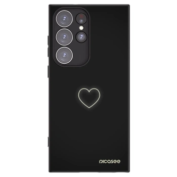 Picasee crna silikonska maskica za Samsung Galaxy S23 Ultra 5G - Heart
