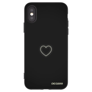 Picasee crna silikonska maskica za Apple iPhone X/XS - Heart
