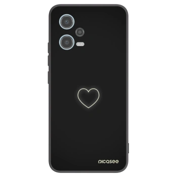 Picasee crna silikonska maskica za Xiaomi Redmi Note 12 5G - Heart