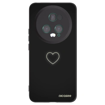 Picasee crna silikonska maskica za Honor Magic5 Pro - Heart