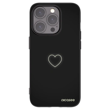 Picasee crna silikonska maskica za Apple iPhone 15 Pro - Heart