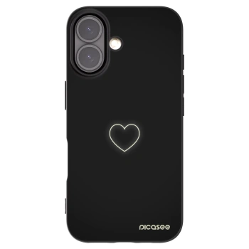 Picasee crna silikonska maskica za Apple iPhone 16 - Heart