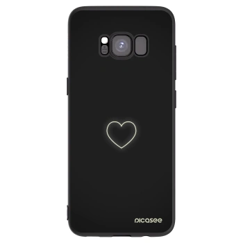 Picasee crna silikonska maskica za Samsung Galaxy S8 G950F - Heart