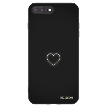 Picasee crna silikonska maskica za Apple iPhone 7 Plus - Heart