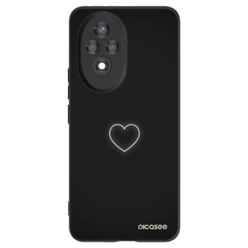 Picasee crna silikonska maskica za Honor 200 5G - Heart
