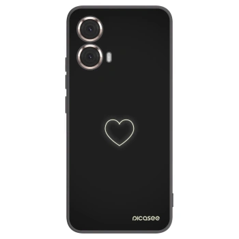 Picasee crna silikonska maskica za Motorola Moto G85 - Heart