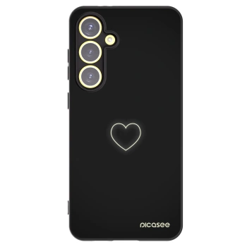 Picasee crna silikonska maskica za Samsung Galaxy S24 FE S721B - Heart
