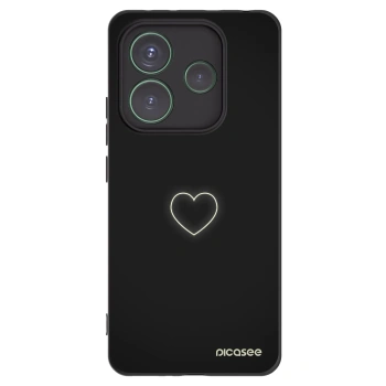 Picasee crna silikonska maskica za Xiaomi Redmi Note 14 5G - Heart