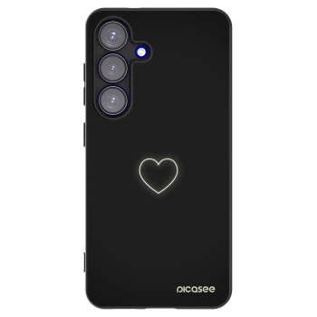 Picasee crna silikonska maskica za Samsung Galaxy S25 5G - Heart