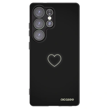 Picasee crna silikonska maskica za Samsung Galaxy S25 Ultra 5G - Heart