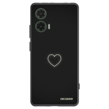 Picasee crna silikonska maskica za Motorola Moto G35 5G - Heart