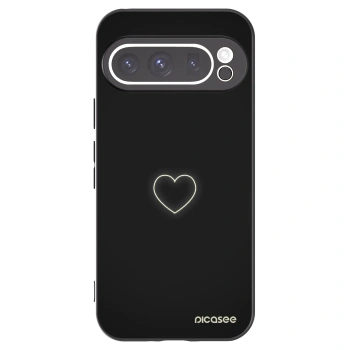 Picasee crna silikonska maskica za Google Pixel 9 Pro - Heart