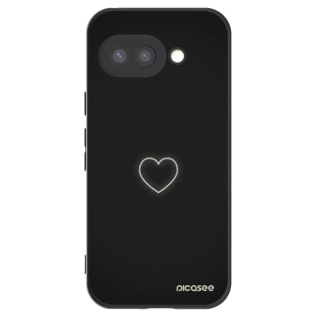 Picasee crna silikonska maskica za Google Pixel 9a - Heart