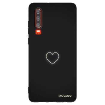 Picasee crna silikonska maskica za Huawei P30 - Heart