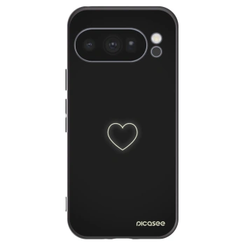 Picasee crna silikonska maskica za Google Pixel 10 Pro - Heart