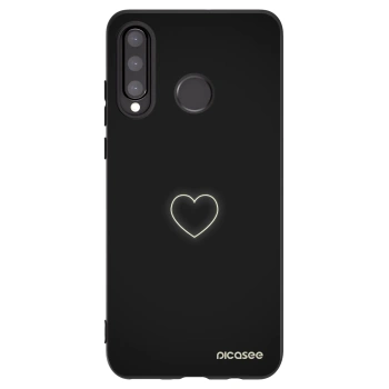 Picasee crna silikonska maskica za Huawei P30 Lite - Heart