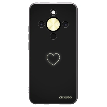 Picasee crna silikonska maskica za Honor Magic8 Lite 5G - Heart
