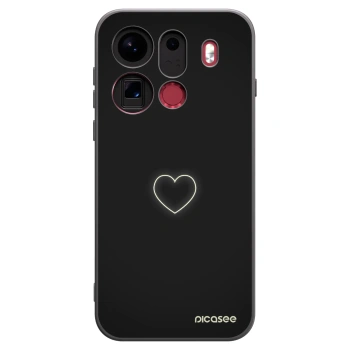 Picasee crna silikonska maskica za OPPO Find X9 Pro - Heart