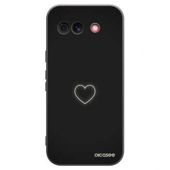 Picasee crna silikonska maskica za Google Pixel 10a - Heart