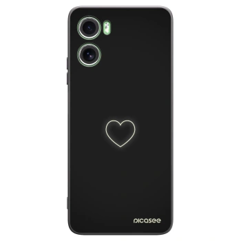 Picasee crna silikonska maskica za Motorola Moto G06 - Heart