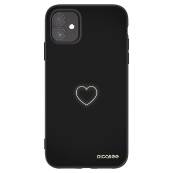 Picasee crna silikonska maskica za Apple iPhone 11 - Heart