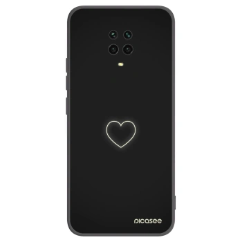 Picasee crna silikonska maskica za Xiaomi Redmi Note 9 Pro - Heart