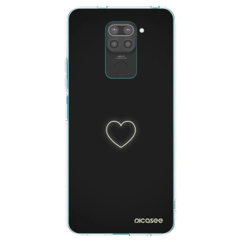 Picasee crna silikonska maskica za Xiaomi Redmi Note 9 - Heart