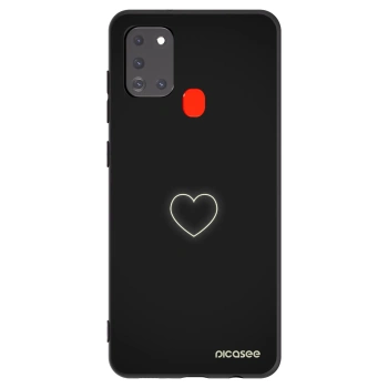 Picasee crna silikonska maskica za Samsung Galaxy A21s - Heart