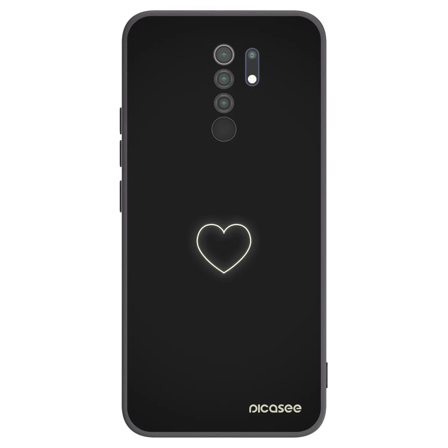 Picasee crna silikonska maskica za Xiaomi Redmi 9 - Heart